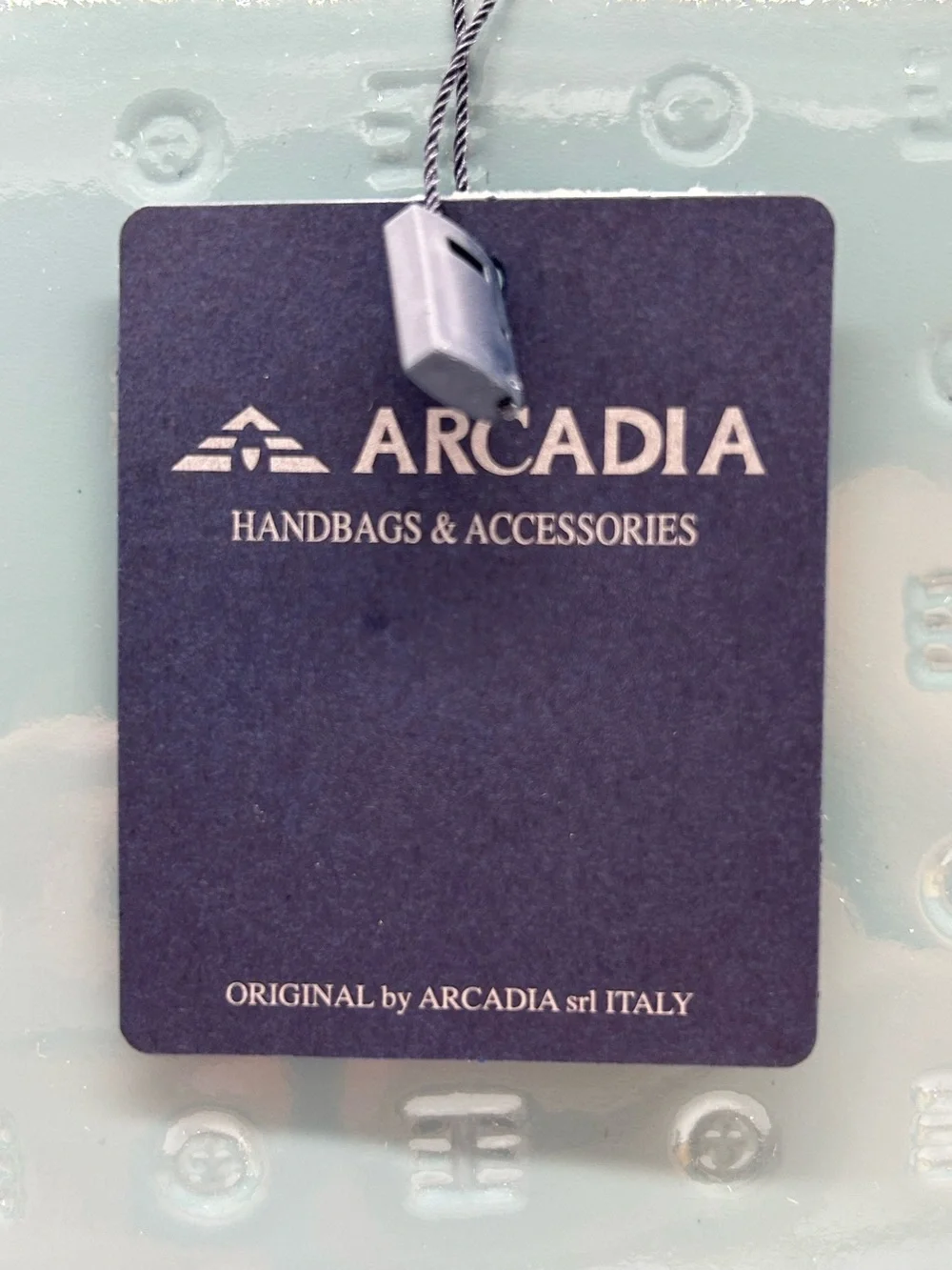 Arcadia Patent Leather Crossbody Bag Blue Tan Made in Italy New With Tag